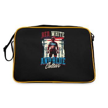 Joueur de ligne patriotique Col rouge, blanc et bleu - Sac Retro - noir/or - Dos