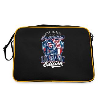 Patriotic Lineman High Voltage Patriotism - Retro Bag - black/gold - Back