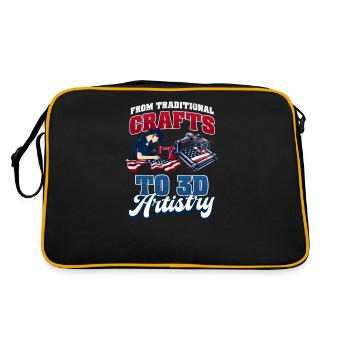 Patriotique Impression 3D Artisanat Traditionnel Artiste 3D - Sac Retro - noir/or - Dos