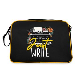 Writing Just Write Novelist Book Writer Publisher - Retro Bag - black/gold - Back