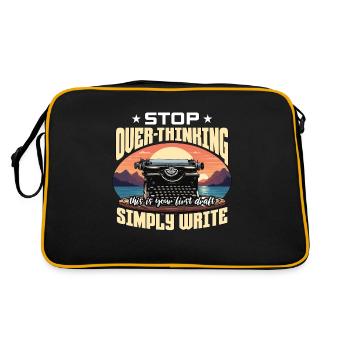 Writing Stop Over-Thinking Content Writer Novelist - Retro Bag - black/gold - Back