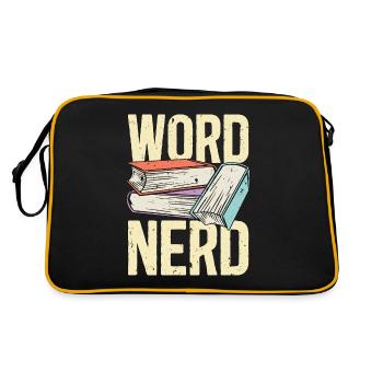 Reading Word Nerd Literature Reading Books Reader - Retro Tasche - Schwarz/Gold - Hinten