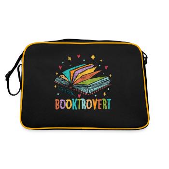 Reading Booktrovert Loves Reading Books Librarian - Retro Tasche - Schwarz/Gold - Hinten