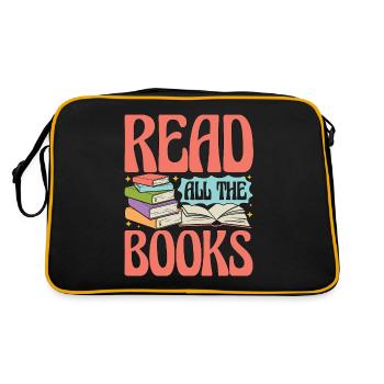 Reading Read All The Books Bookworm Loves Reading - Retro Tasche - Schwarz/Gold - Hinten