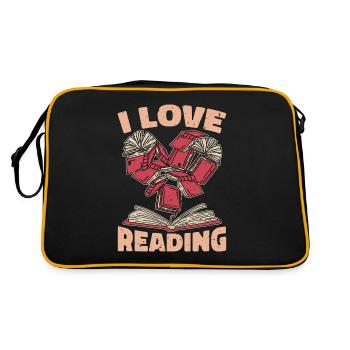 Reading I Love Reading Books Literature Reader - Retro Tasche - Schwarz/Gold - Hinten