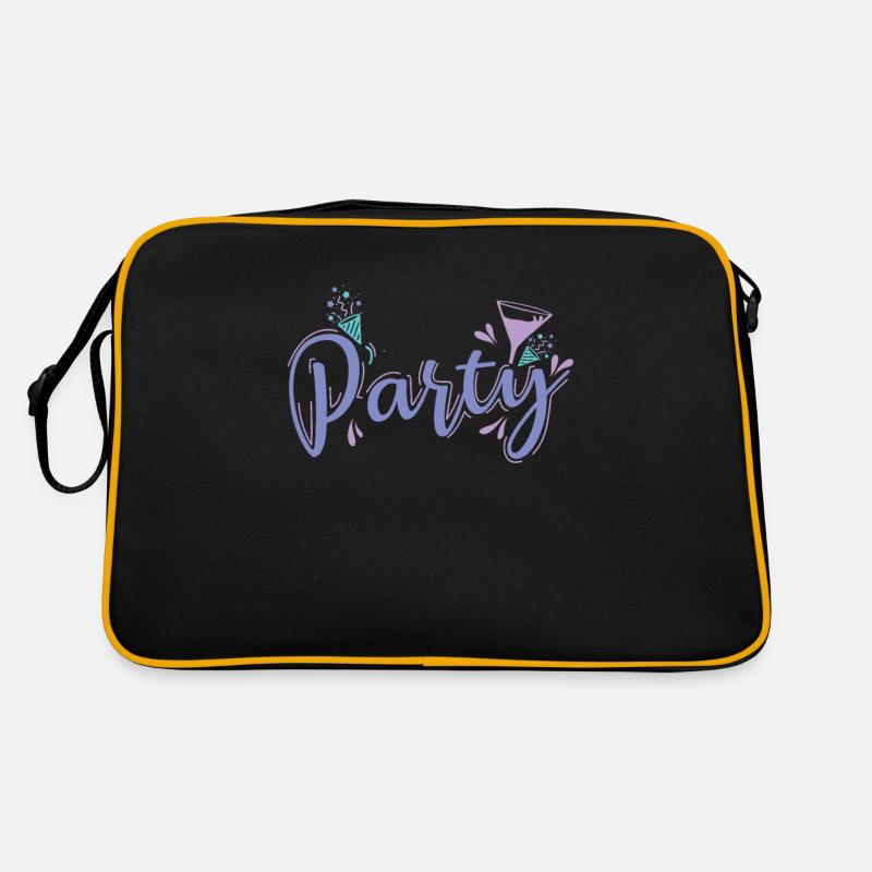 Party mit Sekt Freunde Retro Tasche