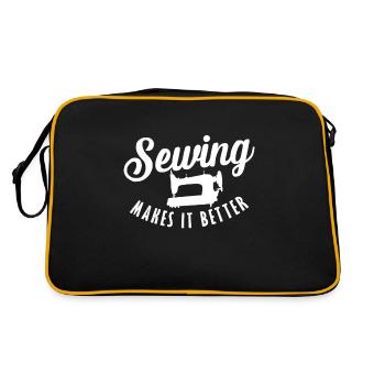 Sewing Makes it Better Nähen - Retro Tasche - Schwarz/Gold - Hinten