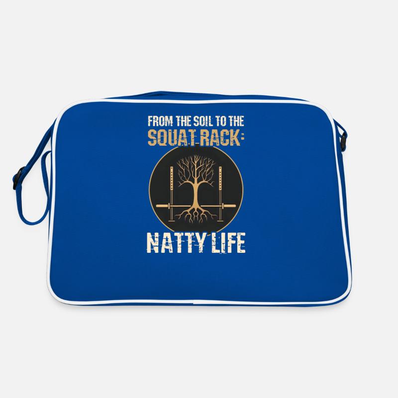 Natty Bodybuilder Vom Boden zum Squat Rack Natty Li Retro Tasche