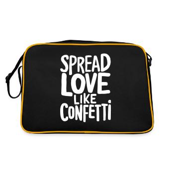 Spread Love Like Confetti Motif - Retro Bag - black/gold - Back