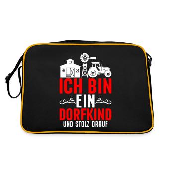 Un gamin du village est fier de ça - Sac Retro - noir/or - Dos