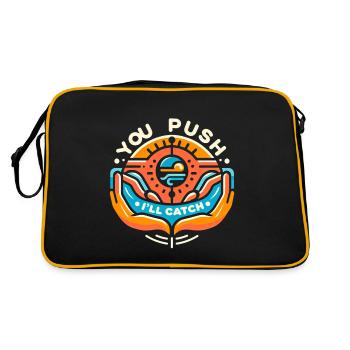 You Push I'll Catch 7 - Retro Bag - black/gold - Back