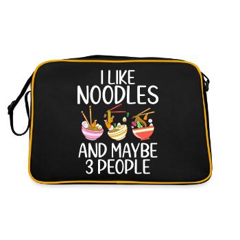 Noodle Lover Gifts - Retro Bag - black/gold - Back