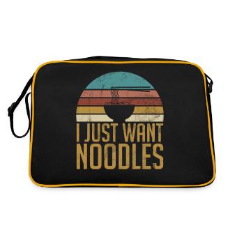 Noodle Lover Gifts - Retro Bag - black/gold - Back