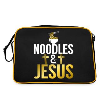 Noodle Lover Gifts - Retro Bag - black/gold - Back