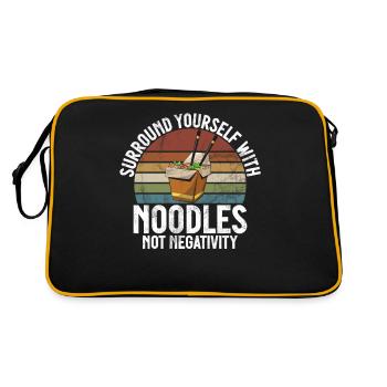Noodle Lover Gifts - Retro Bag - black/gold - Back