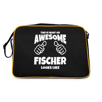 This is what a cool fisherman family looks like - Retro Bag - black/gold - Back