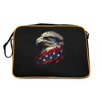 American Flag Freedom Eagle USA Pride 5 - Retro Bag - black/gold - Back