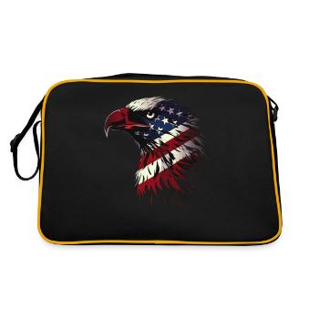 American Flag Freedom Eagle USA Pride 6 - Retro Bag - black/gold - Back
