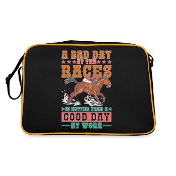 A Bad Day At Races Is Better Than A Day At Work 1 - Retro Bag - black/gold - Back