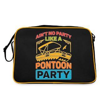 Ain't No Party Like A Pontoon Party - Retro Tasche - Schwarz/Gold - Hinten