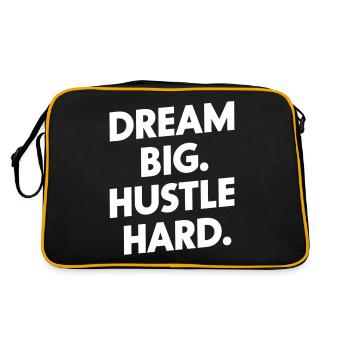 Dream Big Hustle Hard Motivation - Sac Retro - noir/or - Dos
