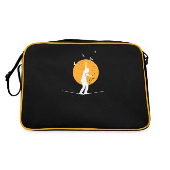 Slackline avec lune en arrière-plan - Sac Retro - noir/or - Dos