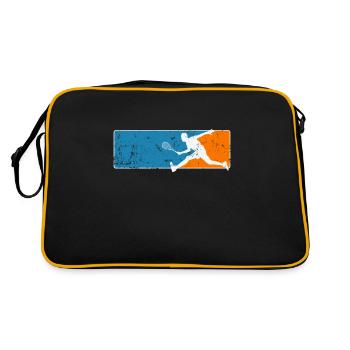 Squash fast player with tennis racket - Retro Bag - black/gold - Back