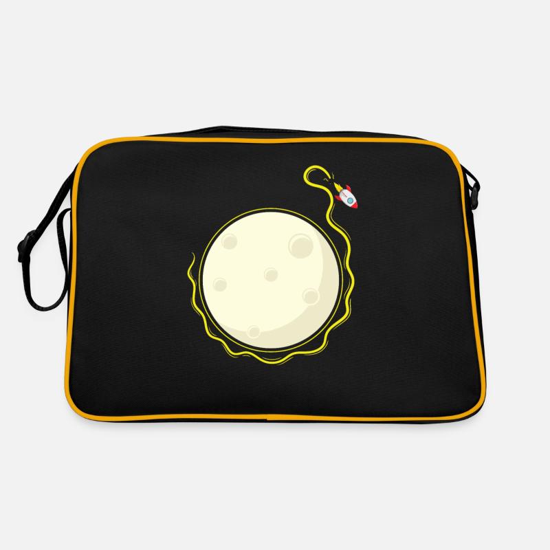 Rocket orbits the moon Retro Bag