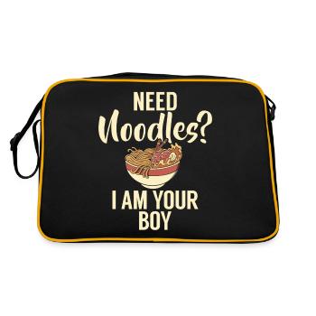Noodle Lover Gifts - Retro Bag - black/gold - Back
