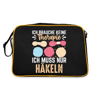 Cadeau de thérapie J’ai juste besoin de crocheter - Sac Retro - noir/or - Dos
