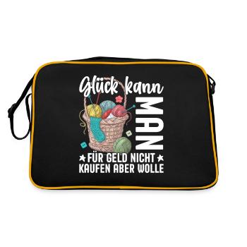 Aiguilles Laine Fait Main Hobby Tricot Pension - Sac Retro - noir/or - Dos