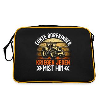 Village Kid Tracteur Village Enfants Fermier Disant Drôle - Sac Retro - noir/or - Dos