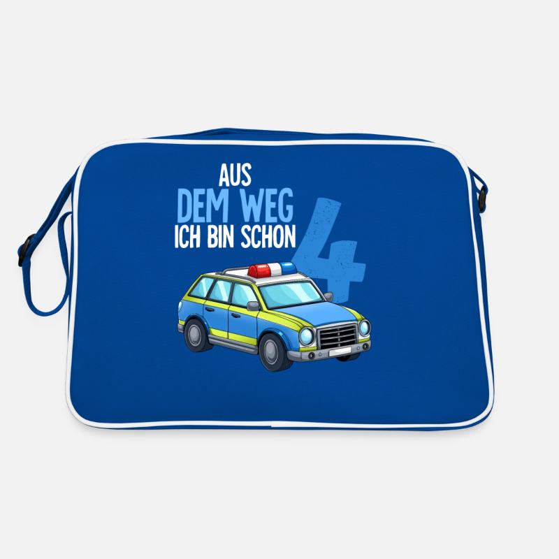 4. Geburtstag Polizei Polizeiauto 4 Jahre Retro Tasche