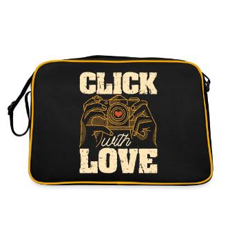 Photographer Click With Love Photo Shoot Cameraman - Retro Bag - black/gold - Back