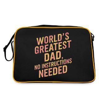 Le plus grand papa du monde : aucune instruction n’est nécessaire - Sac Retro - noir/or - Dos
