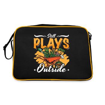 Gardener Still Plays Outside Organic Gardening - Retro Bag - black/gold - Back