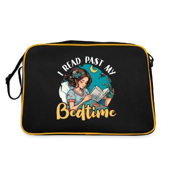 Reading I Read Past My Bedtime Loves Reading Books - Retro Tasche - Schwarz/Gold - Hinten