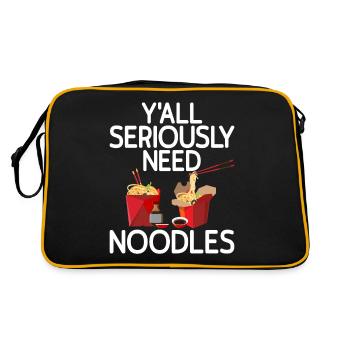 Noodle Lover Gifts - Retro Bag - black/gold - Back