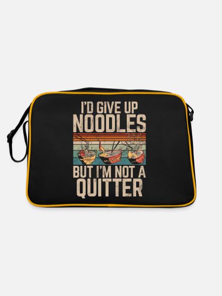 Noodle Lover Gifts - Retro Tasche - Schwarz/Gold - Hinten
