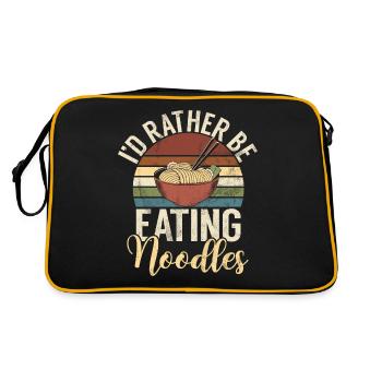 Noodle Lover Gifts - Retro Bag - black/gold - Back