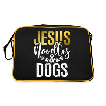 Noodle Lover Gifts - Retro Bag - black/gold - Back