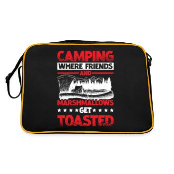 Camping où les amis et les guimauves trinquent 2 - Sac Retro - noir/or - Dos