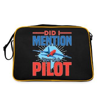 Did I Mention That I'm A Pilot - Retro Tasche - Schwarz/Gold - Hinten