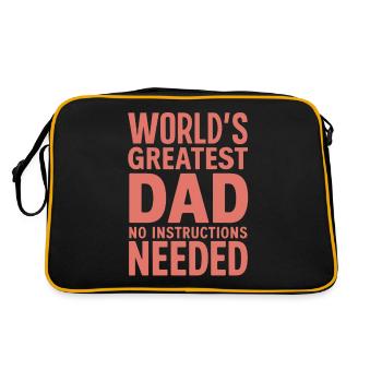 World's Greatest Dad - Keine Anleitung Nötig - Retro Tasche - Schwarz/Gold - Hinten