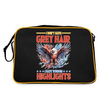 Je n’ai pas de cheveux gris, j’ai des mèches de sagesse - Sac Retro - noir/or - Dos