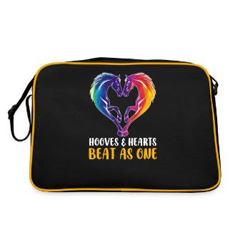 Western Rodeo Hooves & Hearts: Beat as One - Retro Bag - black/gold - Back