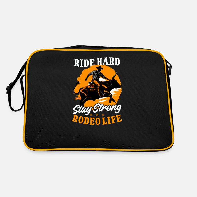 Western Rodeo Hart reiten, stark bleiben: Rodeo-Leben Retro Tasche