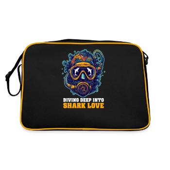 Biologiste amoureux des requins plongeant dans l’amour des requins - Sac Retro - noir/or - Dos
