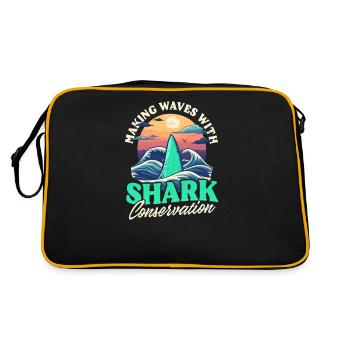 Biologiste Amoureux des requins Vagues Conservation des requins - Sac Retro - noir/or - Dos