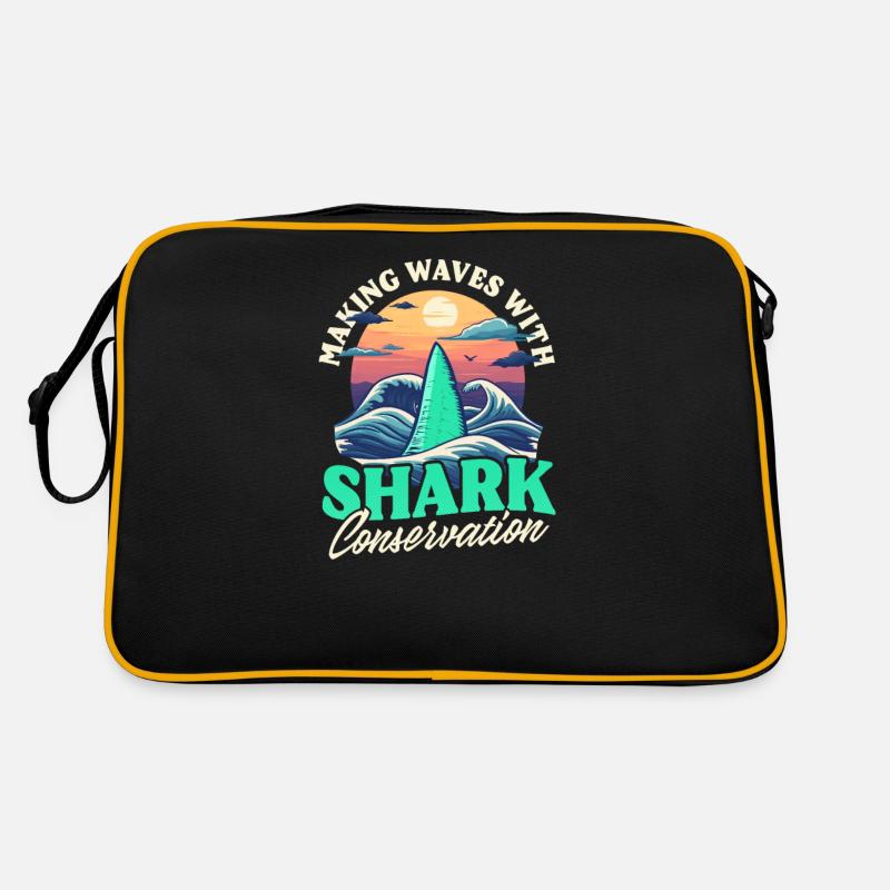Biologist Shark Lover Waves Shark Conservation Retro Bag